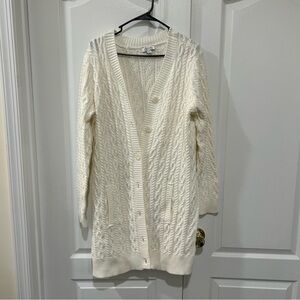 Denim&Co Cream Cable Knit Cardigan